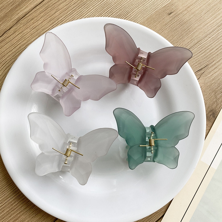 Wholesale Fashion Women Hair Accessories Clear Acrylic Hair Clips Transparent Butterfly Plastic Hair Claw